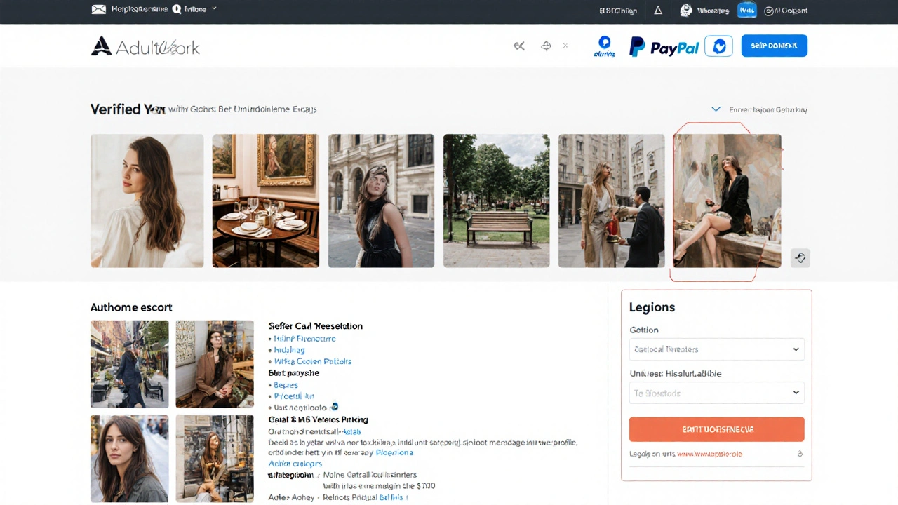 A verified escort profile on a trusted platform with authentic photos and secure payment indicators.